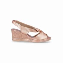 Sandália Anabela Fem Piccadilly Slingback Dourado 408221-28