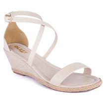 Sandália Anabela Feminina Básica Dia a Dias Salto Alto Casual Sola Confortável Original Olzzy