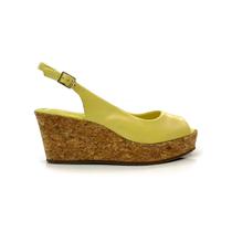 Sandália Anabela Feminina Bottero Couro Salto Cortiça Confortável 372802