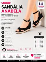 Sandália Anabela Feminina Casual Leve e Confortável