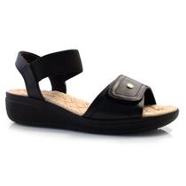 Sandália Anabela Feminina Comfortflex Preto 24-86403