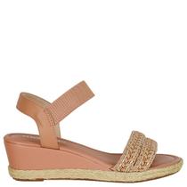 Sandália Anabela Feminina Conforto Moleca - Nude