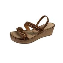 Sandália Anabela Feminina Dakota Bronze com Tiras Trançadas Sandália Anabela Feminina Dakota Bronze com Tiras Trançadas