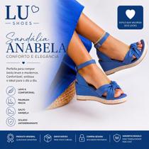 Sandália Anabela Feminina Plataforma Fivela Confortável