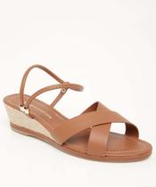 Sandália Anabela Feminina Tiras Caramelo-82080