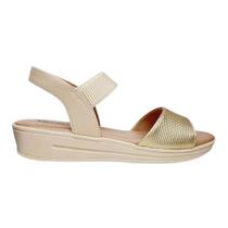Sandalia Anabela Feminina Usaflex MM0701003 Dourado Sandalia Anabela Feminina Usaflex MM0701003 Dourado