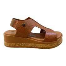 Sandalia Anabela Feminino New Face Casual Ultraconforto Couro Calce Fácil Plataforma 31801 Caramelo Sandalia Anabela Feminino New Face Casual Ultraconforto Couro Calce Fácil Plataforma 31801 Caramelo