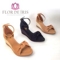 Sandália Anabela flor de Íris