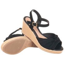 Sandalia Anabela Macia Trança Leve Moda Espadrilhe Sandalia Anabela Macia Trança Leve Moda Espadrilhe