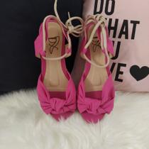 Sandalia Anabela Pink Flatform de Amarrar