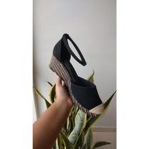 Sandália Anabela Ramarim Preta Ref.: 19-45101