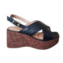 Sandalia Anabela Tira X Abotoar Vizzano Cortiça Salto 8,5 Cm 6559.101 Sandalia Anabela Tira X Abotoar Vizzano Cortiça Salto 8,5 Cm 6559.101