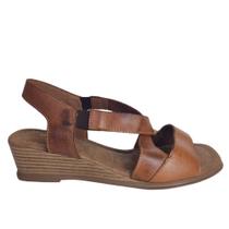 Sandália anabela tiras cruzadas miss western couro Sandália anabela tiras cruzadas miss western couro