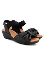 Sandalia Anabela Usaflex Ai0205 Couro Joanete Preto