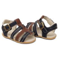 Sandália Anatomica Infantil Masculina Pimpolho Marrom e Azul Marinho Conforto e Estilo para o Dia a Dia das crianças de 1 à 4 anos