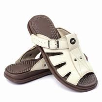 Sandália Anti Stress Chinelo Masculino Couro 8080