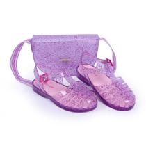 Sandália Arco Íris Kids Menina Glitter Pink Acompanha Bolsa Dia das Crianças Mar&Cor