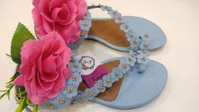 Sandália azul strass Sandália azul strass