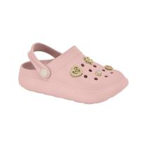 Sandália Babuche Clog Infantil Menina Molekinha Pins Rosa