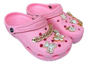 Sandália Babuche Corfly Luxo Com Enfeite Corrente Confortável