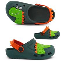 Sandália Babuche Infantil Dinosaur Menino Menina Papete Calce Fácil Sandália Babuche Infantil Dinosaur Menino Menina Papete Calce Fácil