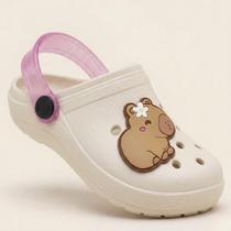 Sandália Babuche Infantil Feminina Capivara Flor