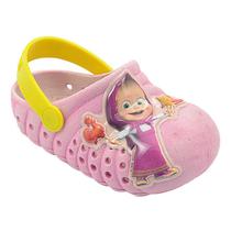 Sandália Babuche Infantil Feminina Masha e o Urso Rosa Menina