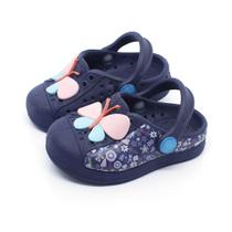 Sandália Babuche Infantil Menina Plugt Joy Borboleta Floral Marinho