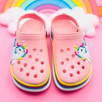 Sandália Babuche Infantil Nilqi Unicórnio Arcoiris Menina