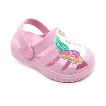 Sandália Babuche Infantil Plugt Menina Pop Unicórnio Rosa Glitter