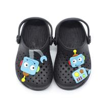 Sandália Babuche Plugt Infantil Ventor Baby Robô Preto Calce Fácil Sandália Babuche Plugt Infantil Ventor Baby Robô Preto Calce Fácil