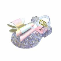 Sandália Baby Juju Com Laço Tie Dye Cristal Glitter