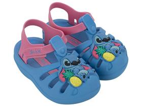 Sandália Baby Menina Disney Magic Stitch Grendene Azul Rosa
