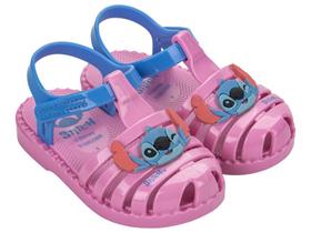 Sandália Baby Menina Duo Aranha Stitch Grendene Vidro C/Azul