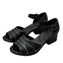 Sandália Baixa Retrô Couro de Carneiro Preto Sandália Baixa Retrô Couro de Carneiro Preto