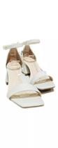 Sandália Baixa Salto Bloco Off White Rosa Bebê tam 37 Sandália Baixa Salto Bloco Off White Rosa Bebê tam 37
