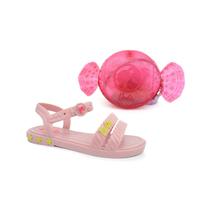 Sandalia barbie candy bag menina grendene - rosa claro