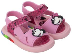 Sandália Bebê Disney Minnie De Luzinha Rosa Grendene Kids