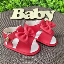 Sandália Bebê Menina Infantil Confortável Batizado Laço - Sassá Baby