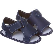 Sandália Bebê Meninas e Meninos Fecho Fácil Antiderrapante Azul Marinho