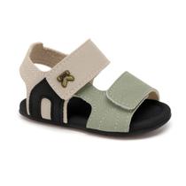 Sandália Bebê Menino Klin Cup Cake Linho/Preto/Verde Sandália Bebê Menino Klin Cup Cake Linho/Preto/Verde