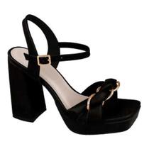 Sandalia bebece feminina meia pata chain up corrente t8445-036