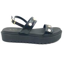 Sandália Bebecê Flat Form Verniz Preta 2218492