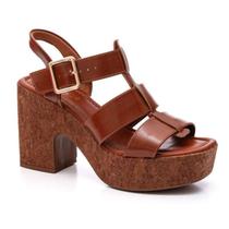 Sandália Bebecê Meia Pata Salto Alto - Feminino - Marrom -