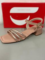 Sandália Bebecê Salto baixo T3219-085 Cor: Rosa / Cobre Dourado