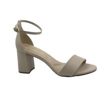 Sandália Bebecê Salto Médio Aveia Calcanhar Fechado 6025165