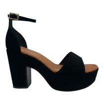 Sandália Bebeceê Salto Mono Bloco Anabela Nobuck Preto T5118-153
