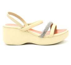Sandalia Beira Rio 8455.307 Salto Alto Elastico Flatform Feminino