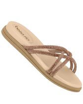 Sandália beira rio 8488.116 rasteira com strass feminina - Sandália beira rio 8488.116 rasteira com strass feminina -