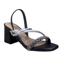 Sandalia Beira Rio Salto Bloco e Strass Feminina Preto Sandalia Beira Rio Salto Bloco e Strass Feminina Preto